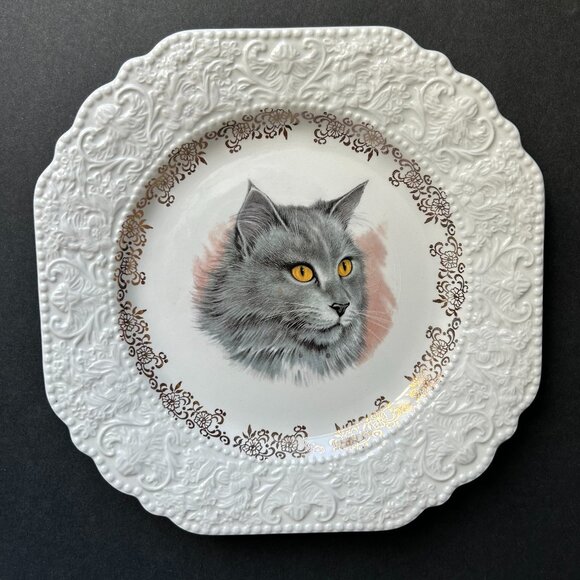 Lord Nelson Pottery Grey Cat Plate - Picture 1 of 5